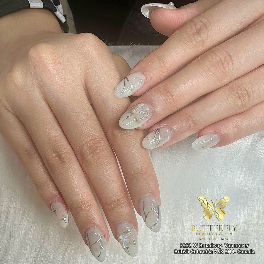 Nude shimmer nails